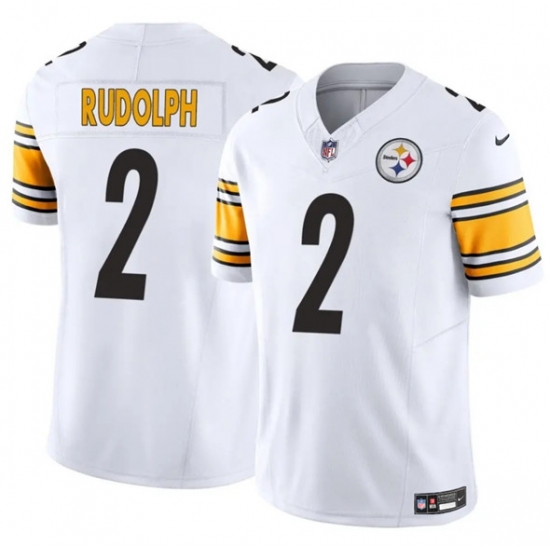 Men's Pittsburgh Steelers 2 Mason Rudolph White 2025 F.U.S.E. Vapor Untouchable Limited Football Stitched Jersey