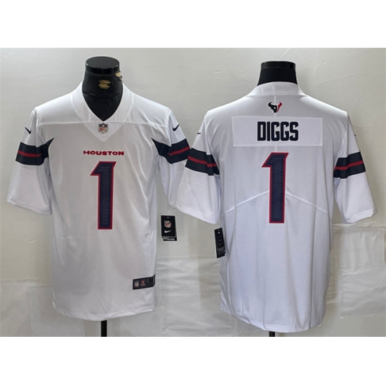 Men's Houston Texans 1 Stefon Diggs White Vapor Untouchable Stitched Football Jersey