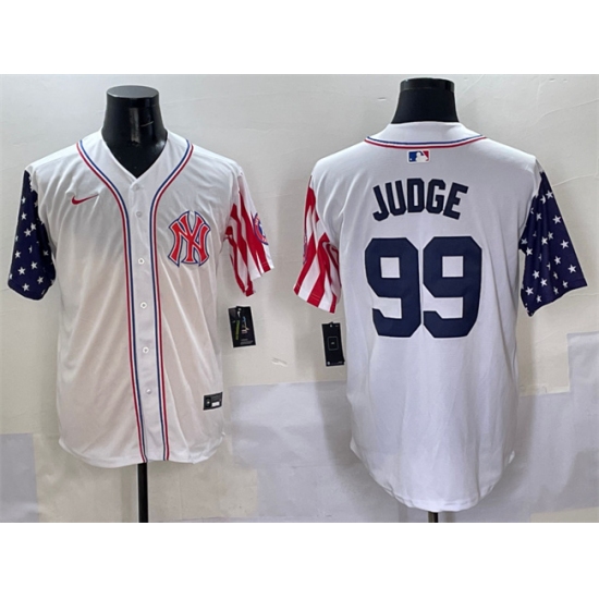 Men's New York Yankees 99 Aaron Judge White American Style Limited Stitched Baseball Jersey