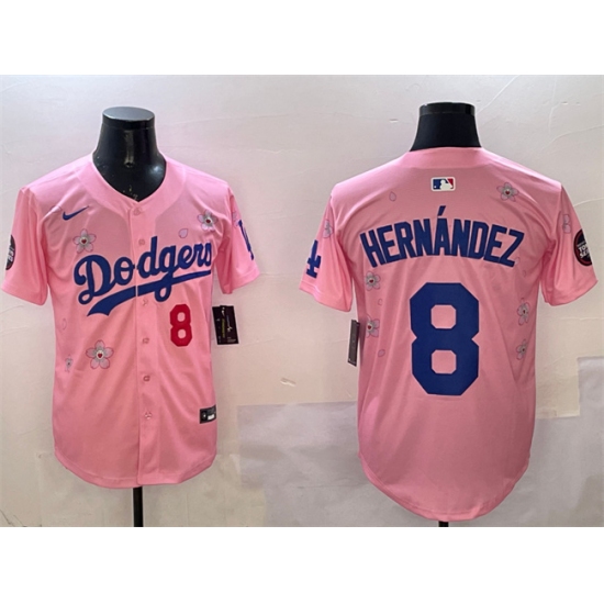 Men's Los Angeles Dodgers 8 Enrique Hern