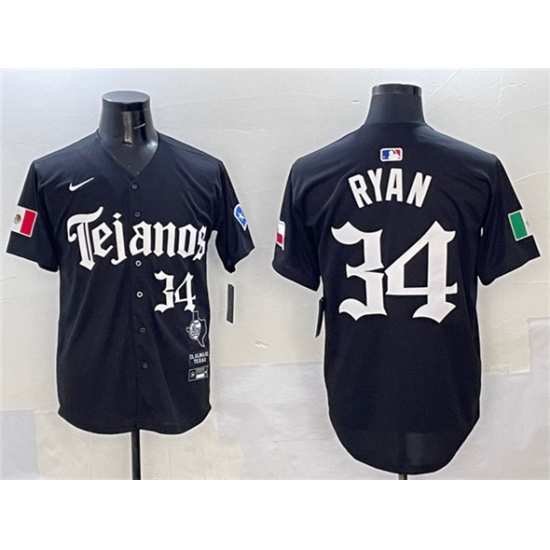 Men's Texas Rangers 34 Nolan Ryan Black Mexico 2025 Vapor Premier Limited Stitched Baseball Jersey