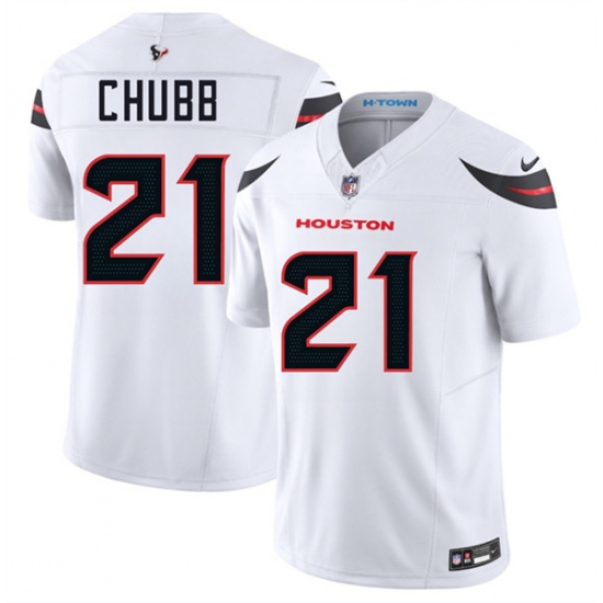 Men's Houston Texans 21 Nick Chubb White 2025 F.U.S.E. Vapor Limited Football Stitched Jersey