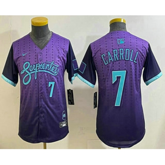 Youth Arizona Diamondbacks 7 Corbin Carroll Purple 2025 City Connect Limited Jersey