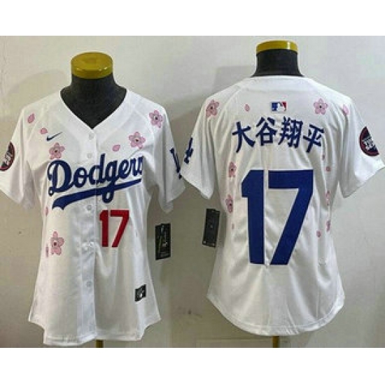 Women's Los Angeles Dodgers 17 Shohei Ohtani White Japanese 2025 Tokyo Series Limited Jersey