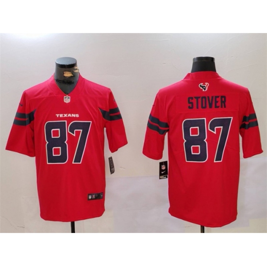 Men's Houston Texans 87 Cade Stover Red Vapor Untouchable Football Stitched Jersey
