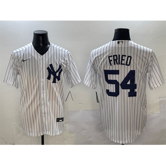 Men's New York Yankees 54 Max Fried White Cool Base Stitched Baseball Jersey
