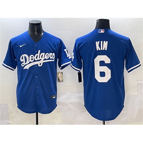 Men's Los Angeles Dodgers 6 Hyeseong Kim Royal Cool Base Stitched Baseball Jersey