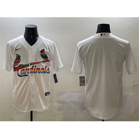 Men's St. Louis Cardinals Blank White Cool Base Stitched Baseball Jersey