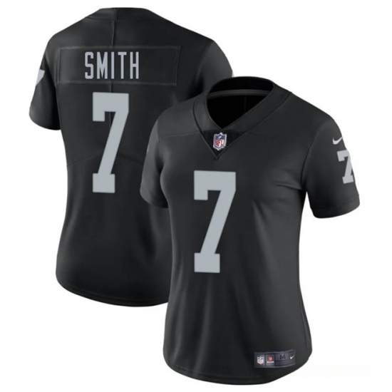 Women's Las Vegas Raiders 7 Geno Smith Black 2025 Vapor Football Stitched Jersey(Run Small)