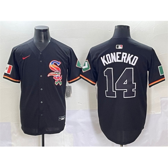 Men's Chicago White Sox 14 Paul Konerko Black Mexico Limited Stitched Jersey