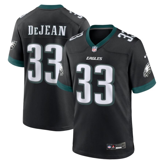 Men's Philadelphia Eagles 33 Cooper DeJean Nike Black 2024 NFL Draft Alternate Player Game Jersey