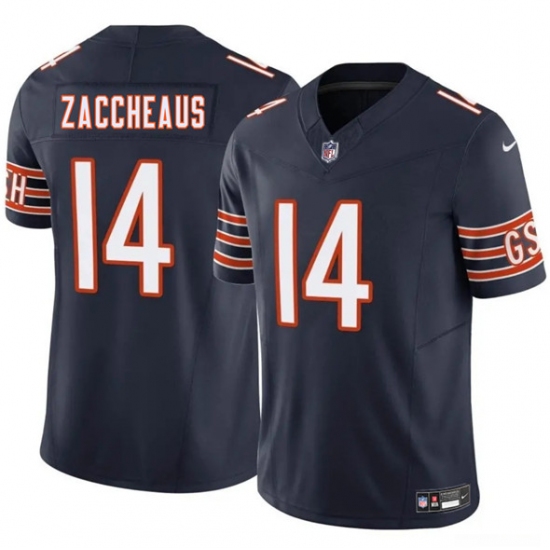 Men's Chicago Bears 14 Olamide Zaccheaus Navy 2025 F.U.S.E. Vapor Football Stitched Jersey
