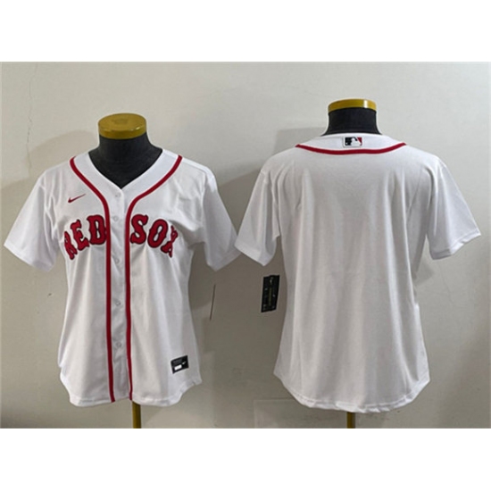 Women's Boston Red Sox Blank White Cool Base Stitched Jersey(Run Small)