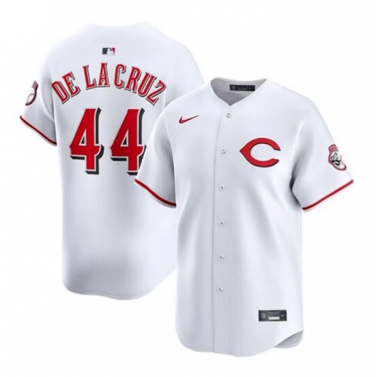 Men's Cincinnati Reds 44 Elly De La Cruz White 2025 Home Limited Stitched Baseball Jersey