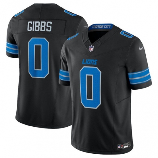 Women's Detroit Lions 0 Jahymr Gibbs Black 2025 F.U.S.E. Vapor Limited Football Stitched Jersey(Run Smaller)
