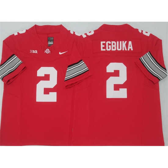 Men's Ohio State Buckeyes 2 Emeka Egbuka Red 2025 F.U.S.E. Limited Stitched Jersey