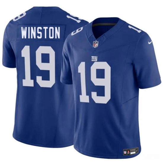 Men's New York Giants 19 Jameis Winston Blue 2025 F.U.S.E. Vapor Untouchable Limited Football Stitched Jersey