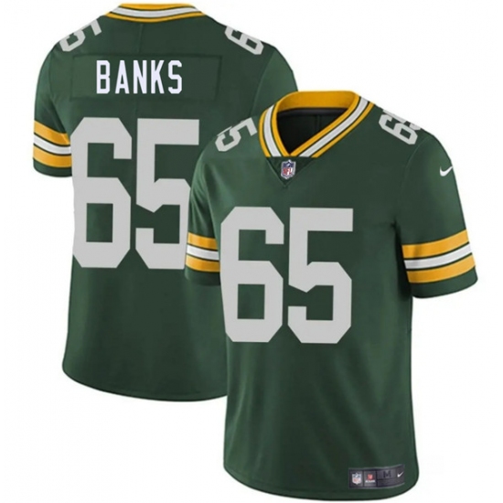 Men's Green Bay Packers 65 Aaron Banks Green 2025 Vapor Untouchable Limited Football Stitched Jersey