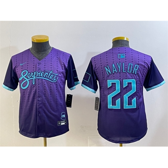 Youth Arizona Diamondbacks 22 Josh Naylor Purple 2025 City Connect Limited Stitched Baseball Jersey