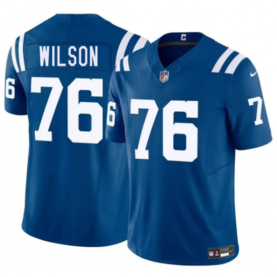 Men's Indianapolis Colts 76 Jack Wilson Blue 2025 F.U.S.E. Vapor Limited Football Stitched Jersey