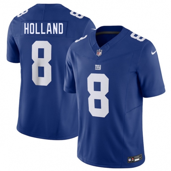 Men's New York Giants 8 Jevon Holland Blue 2025 F.U.S.E. Vapor Untouchable Limited Football Stitched Jersey