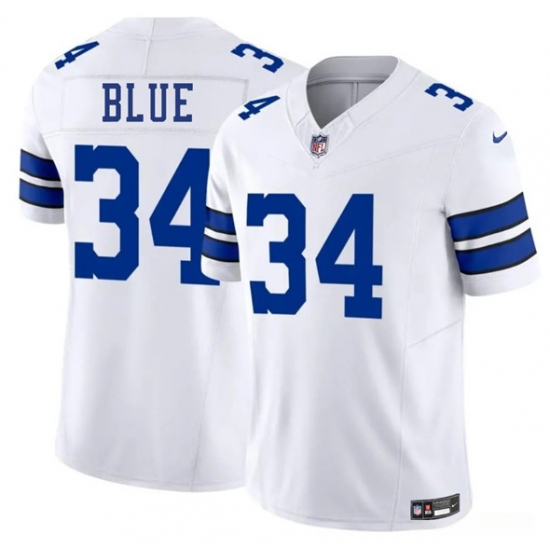 Men's Dallas Cowboys 34 Jaydon Blue White 2025 Draft F.U.S.E. Vapor Untouchable Limited Football Stitched Jersey
