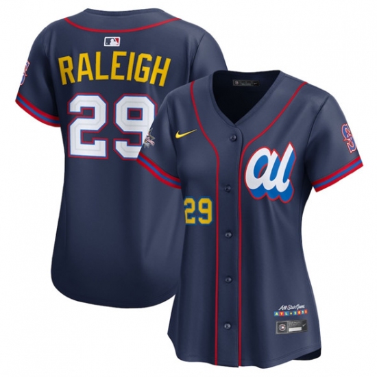 Women's American League 29 Cal Raleigh Navy 2025 All-Star Edition Limited Stitched Baseball Jersey(Run Small)