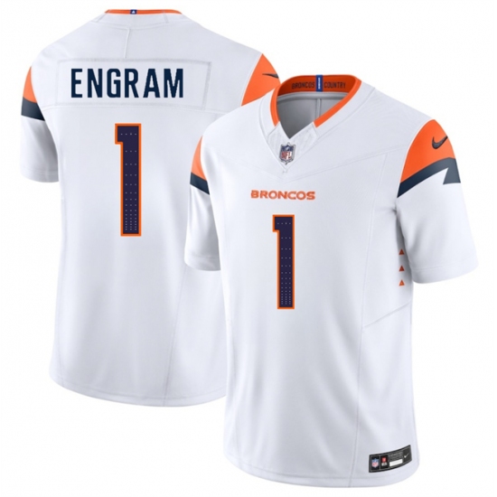 Men's Denver Broncos 1 Evan Engram White 2025 F.U.S.E. Vapor Limited Football Stitched Jersey