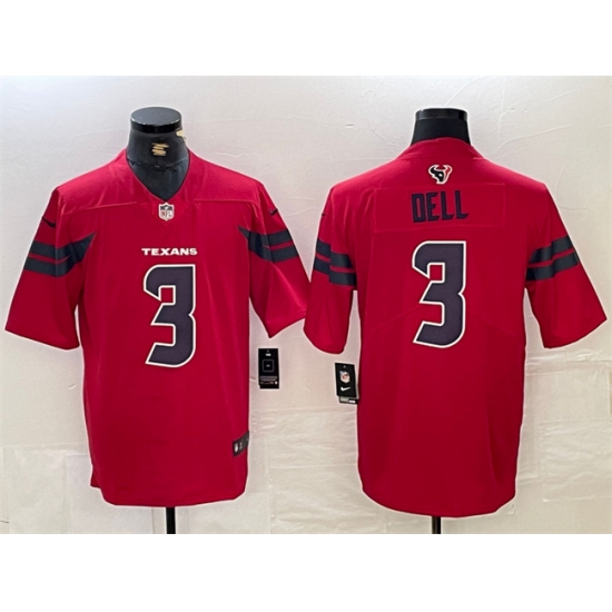 Men's Houston Texans 3 Tank Dell Red Vapor Untouchable Stitched Football Jersey