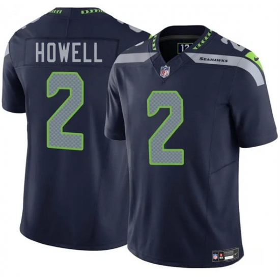 Men's Seattle Seahawks 2 Sam Howell Navy 2025 F.U.S.E. Vapor Limited Football Stitched Jersey