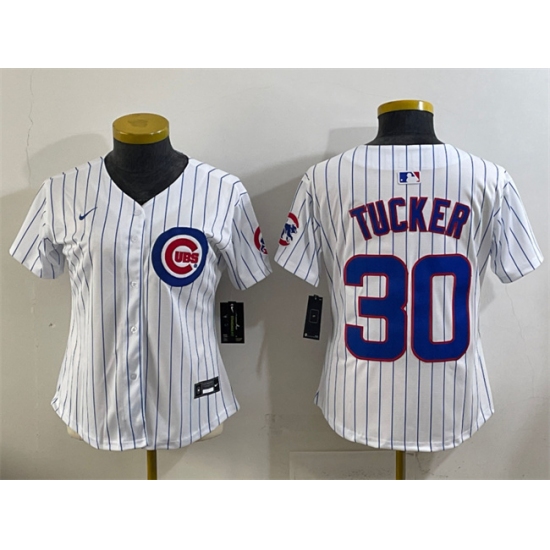 Youth Chicago Cubs 30 Kyle Tucker White Home Limited Stitched Baseball Jersey
