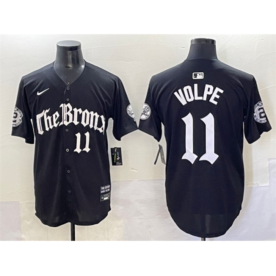 Men's New York Yankees 11 Anthony Volpe Black 'Gothic Legacy Edition' Vapor Premier Limited Stitched Baseball Jersey