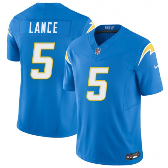 Men's Los Angeles Chargers 5 Trey Lance Blue 2025 F.U.S.E. Vapor Limited Football Stitched Jersey