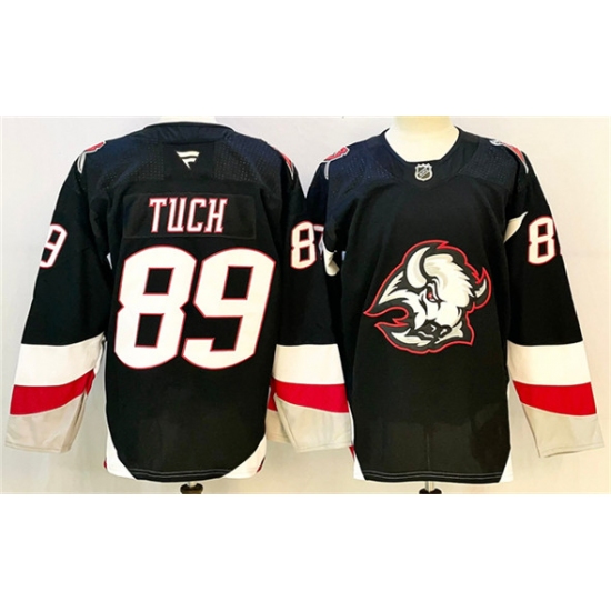 Men's Buffalo Sabres 89 Alex Tuch Black 2024-25 Alternate Stitched Hockey Jersey
