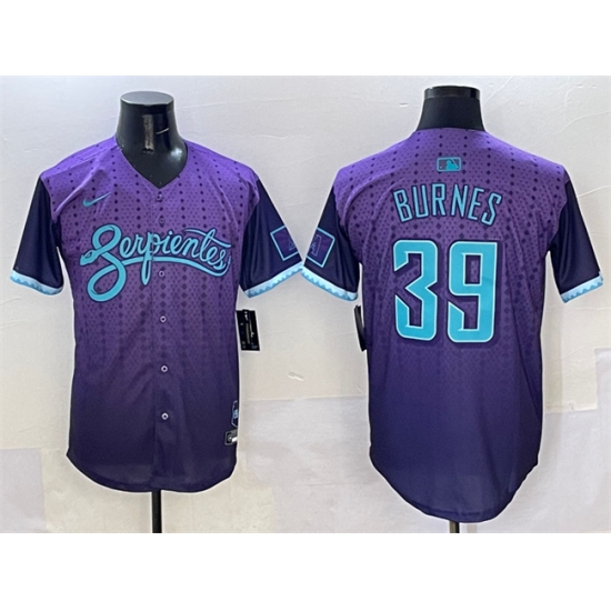 Men's Arizona Diamondbacks 39 Corbin Burnes Purple 2025 City Connect Limited Stitched Baseball Jersey