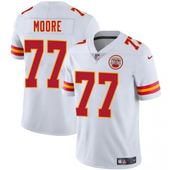 Men's Kansas City Chiefs 77 Jaylon Moore White 2025 Vapor Untouchable Limited Football Stitched Jersey
