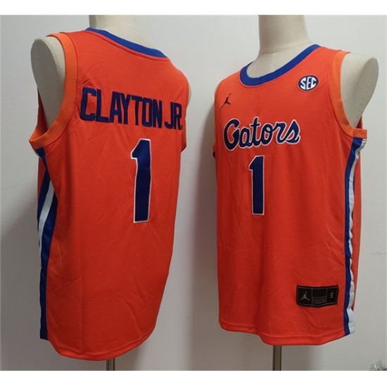 Men's Florida Gators 1 Walter Clayton Jr. Orange Stitched Basketball Jersey