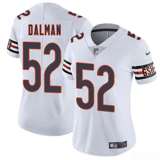 Women's Chicago Bears 52 Drew Dalman White 2025 Vapor Stitched Jersey(Run Small)