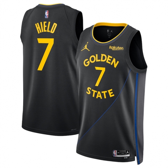 Men's Golden State Warriors 7 Buddy Hield Black 2024-25 Statement Edition Stitched Basketball Jersey