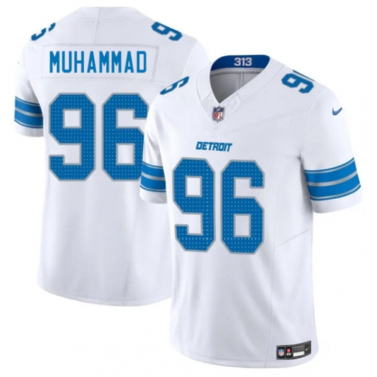 Men's Detroit Lions 96 Al-Quadin Muhammad White 2025 F.U.S.E. Vapor Limited Football Stitched Jersey