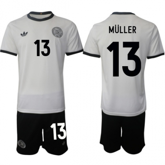 Men's Germany 13 Thomas Muller White 2025 Home Soccer Jersey Suit