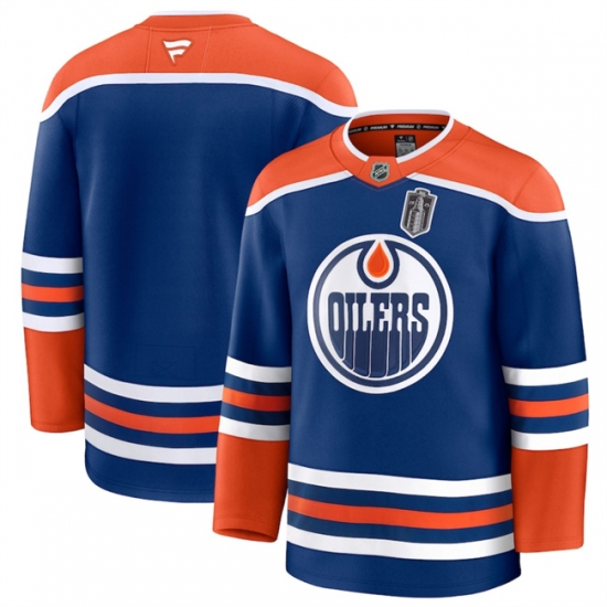 Men's Edmonton Oilers Blank Royal 2025 Stanley Cup Final Stitched Hockey Jersey