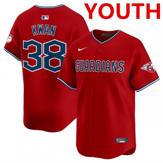Youth Cleveland Guardians 38 Steven Kwan Red Alternate Limited Stitched Baseball Jersey