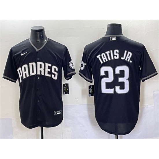 Men's San Diego Padres 23 Fernando Tatis Jr. Black Stitched Baseball Jersey