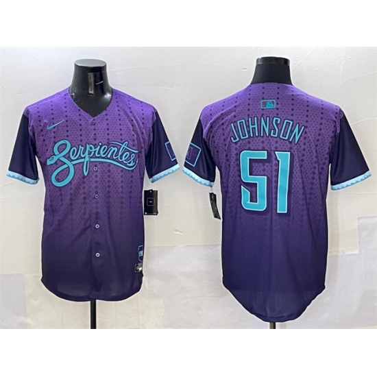 Men's Arizona Diamondbacks 51 Randy Johnson Purple 2025 City Connect Limited Stitched Baseball Jersey