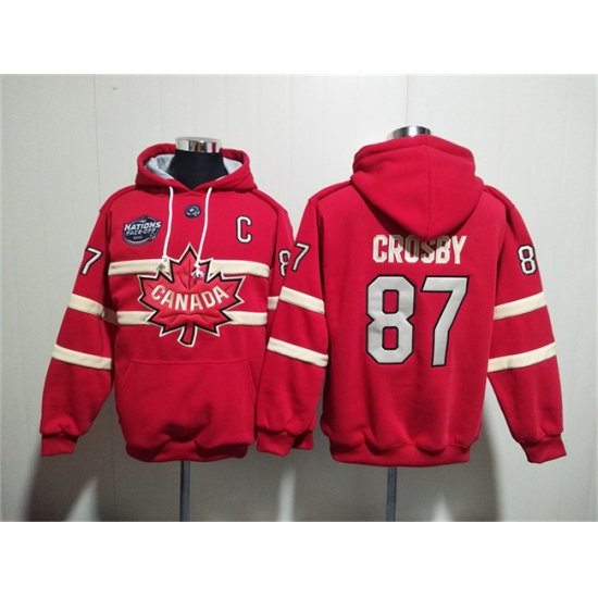 Men's Team Canada 87 Sidney Crosby Red Ageless Must-Have Lace-Up Pullover Hoodie