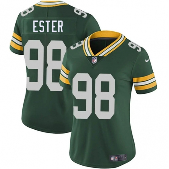 Women's Green Bay Packers 98 James Ester Green 2025 Vapor Untouchable Limited Football Stitched Jersey(Run Small)