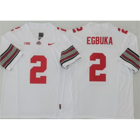 Men's Ohio State Buckeyes 2 Emeka Egbuka White 2025 F.U.S.E. Limited Stitched Jersey