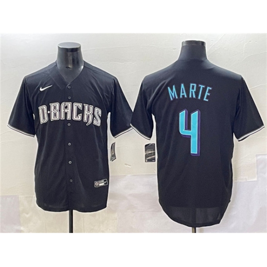 Men's Arizona Diamondbacks 4 Ketel Marte Black Stitched Baseball Jersey