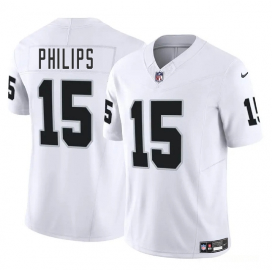 Men's Las Vegas Raiders 15 Kyle Philips White 2025 F.U.S.E. Vapor Football Stitched Jersey